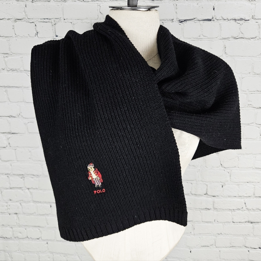 POLO RALPH LAUREN | polo bear ribbed knit scarf